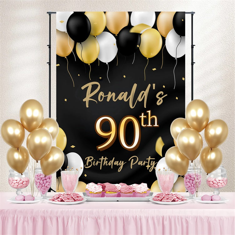 Birthday Backdrop Personalized 90 Party Balloons Backdrop GQ4-20