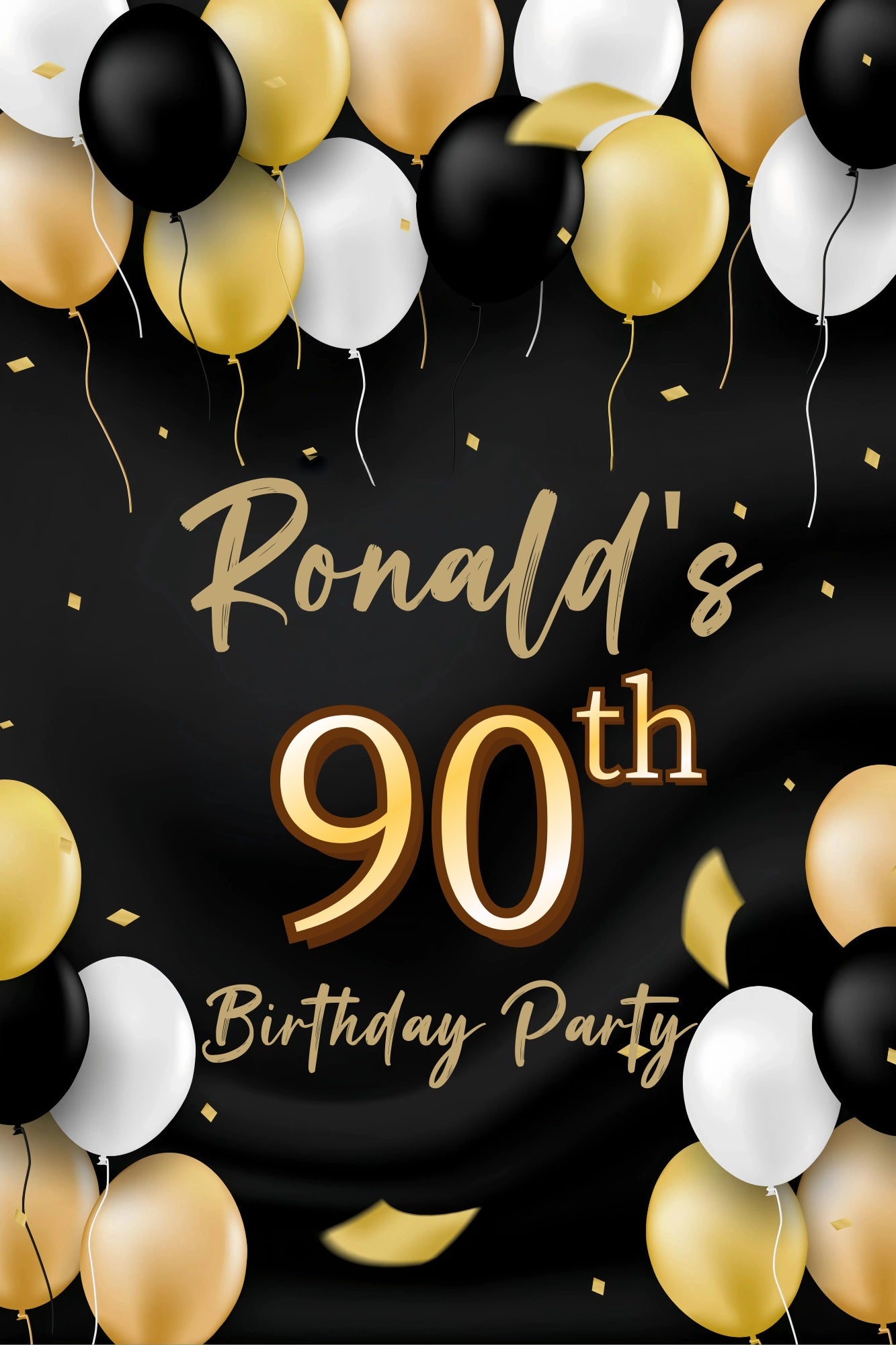 Birthday Backdrop Personalized 90 Party Balloons Backdrop GQ4-20