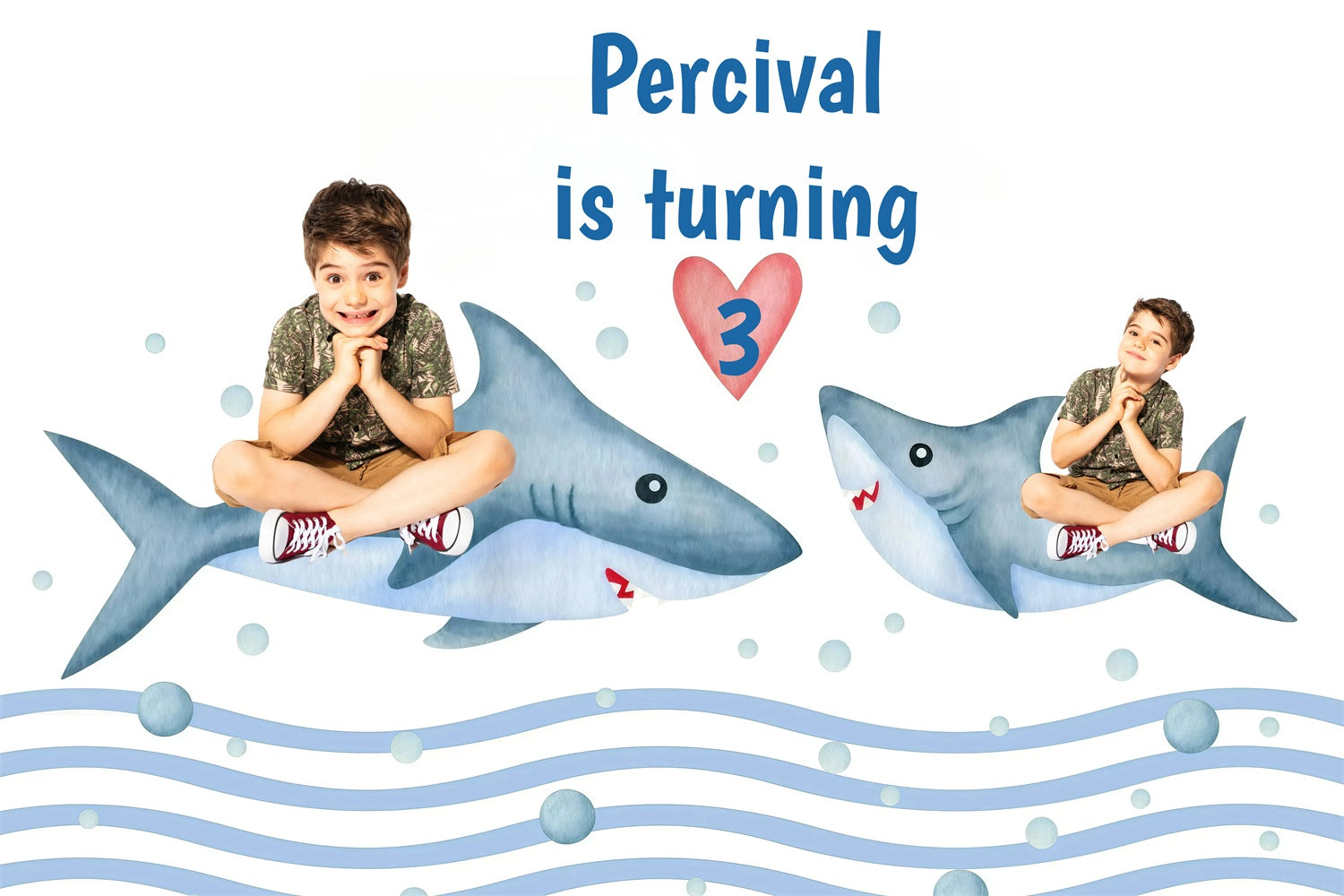 Customized Backdrop For Birthday Shark Fun Party Backdrop GQ4-231