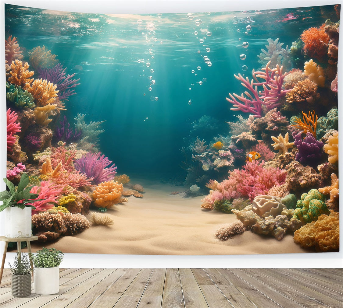 Beach Photo Backdrops Summer Coral Paradise Backdrop GQ4-281