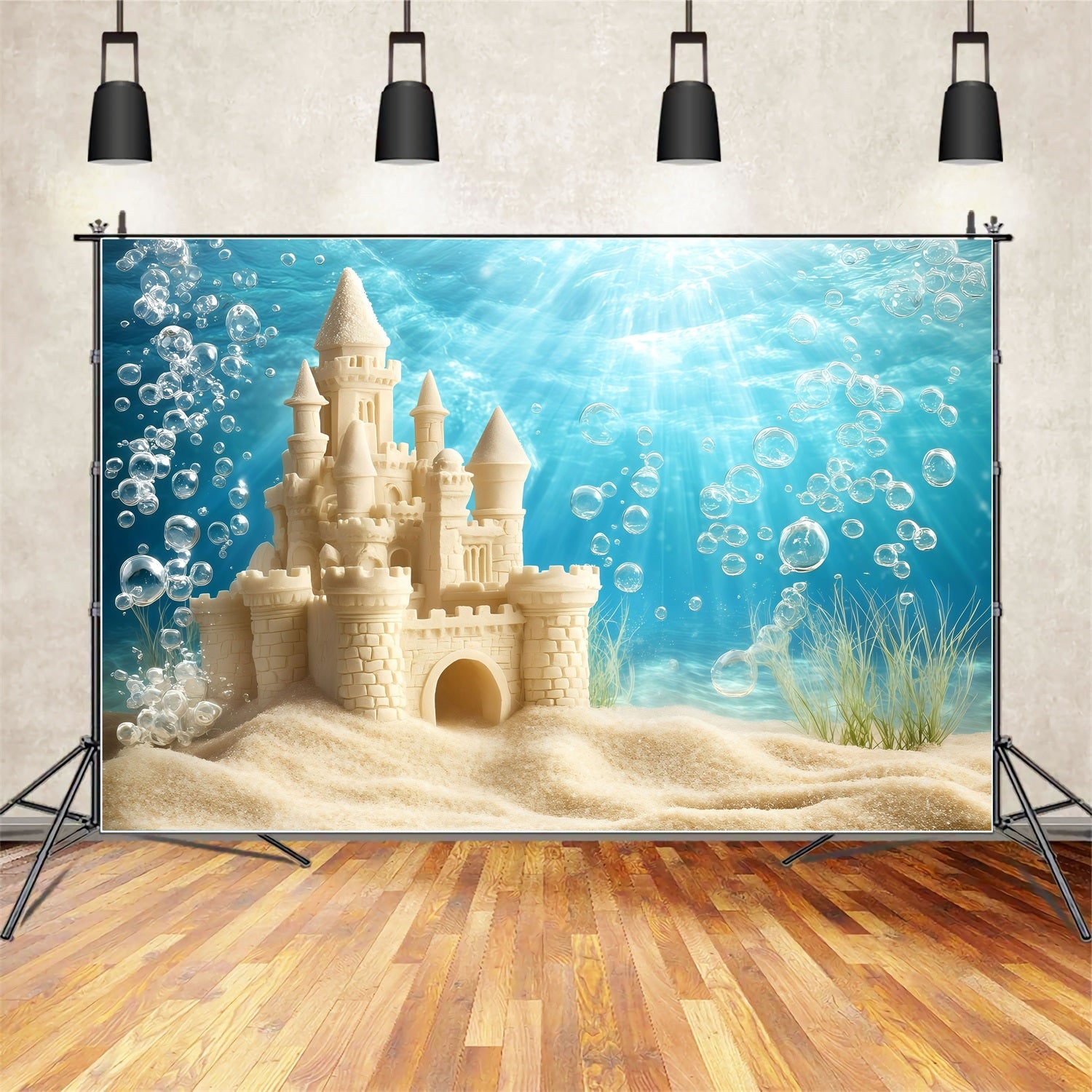 Beach Sand Backdrop Summer Sandcastle Bubble Backdrop GQ4-282
