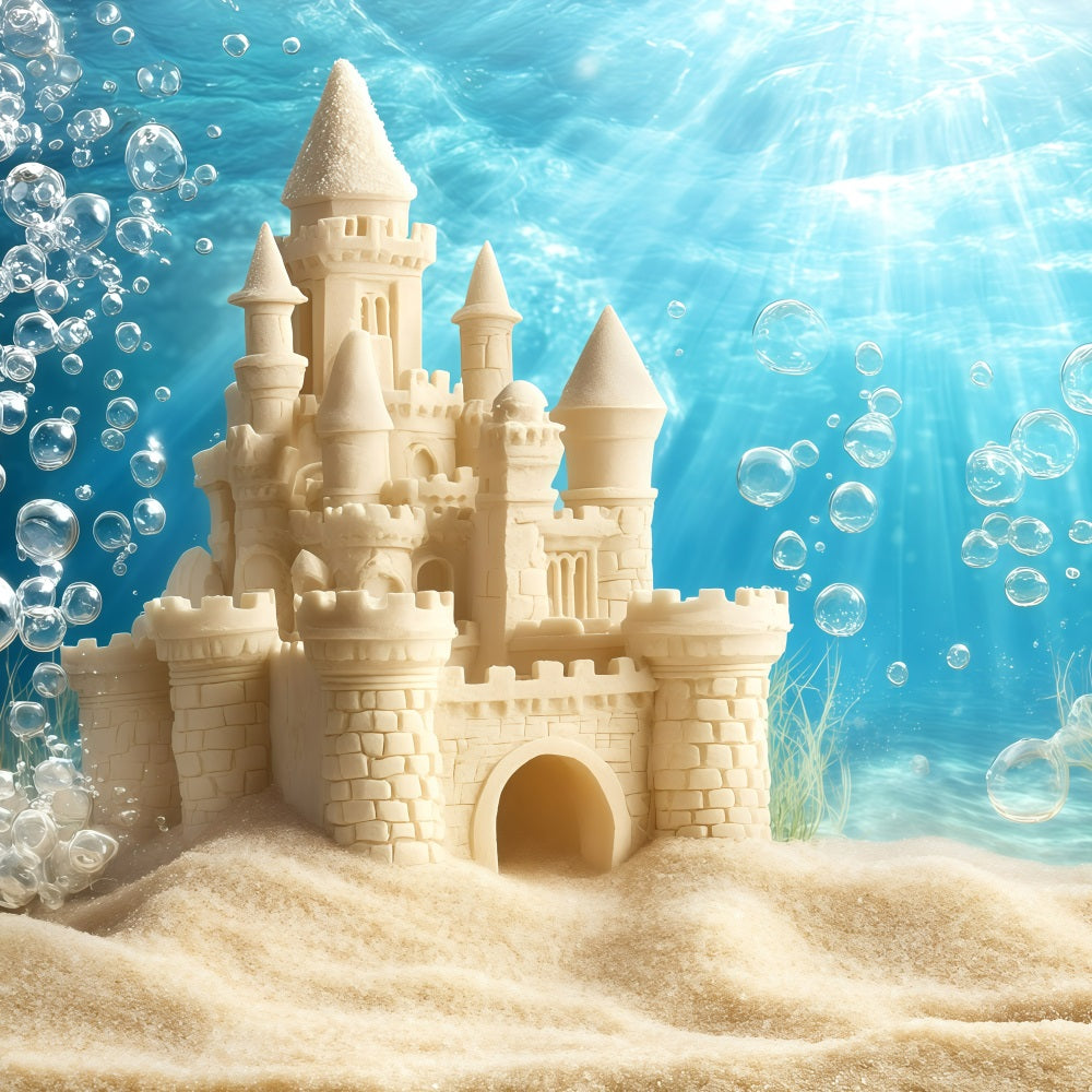 Beach Sand Backdrop Summer Sandcastle Bubble Backdrop GQ4-282