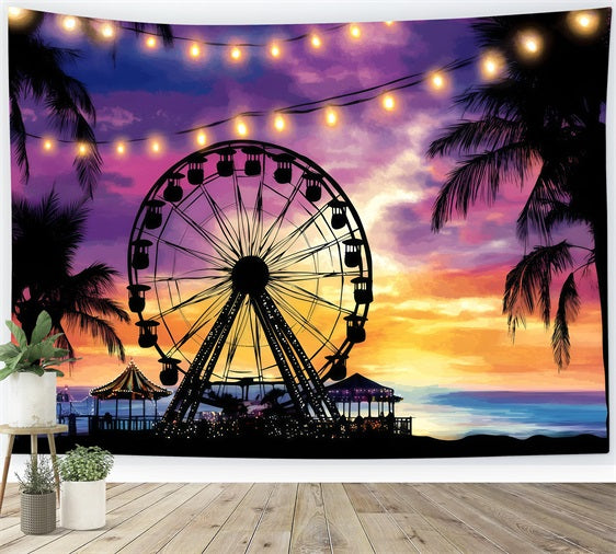 Summer Photo Backdrop Tropical Carnival Night Backdrop GQ4-289