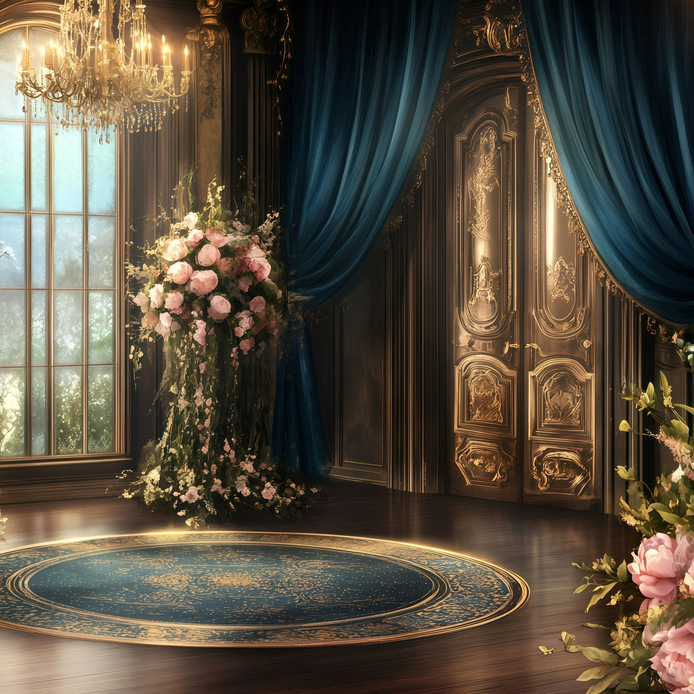 Antique Backdrop Rose Garden Palace Vintage Photography Backdrops GQ4-306