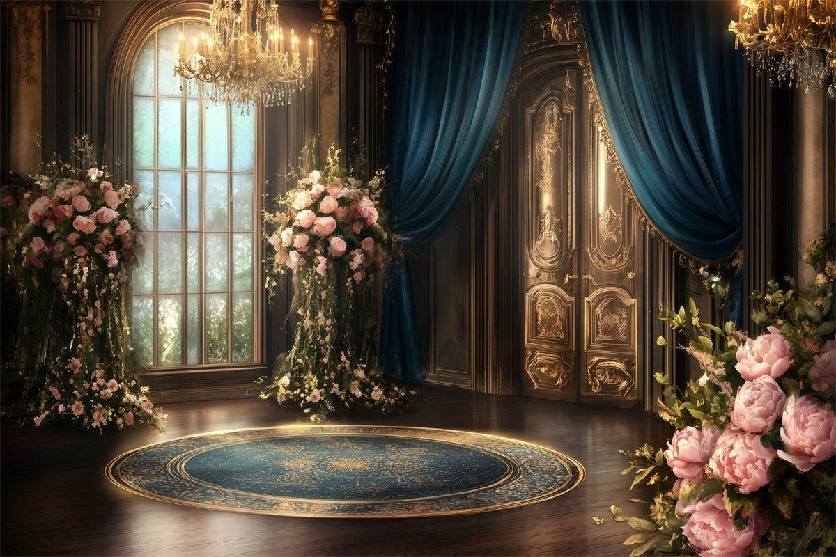 Antique Backdrop Rose Garden Palace Vintage Photography Backdrops GQ4-306