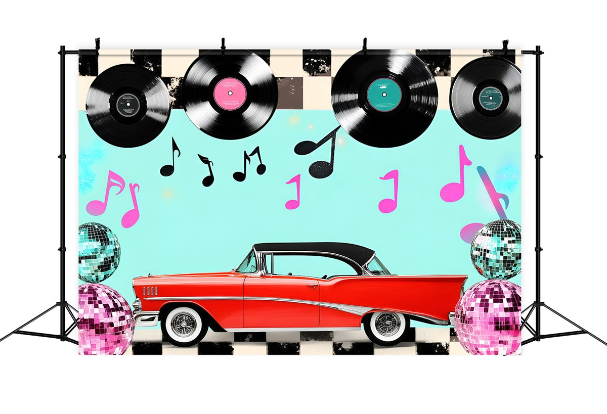 80s Photography Backdrop Retro Vinyl Records Vintage Backdrops GQ4-309