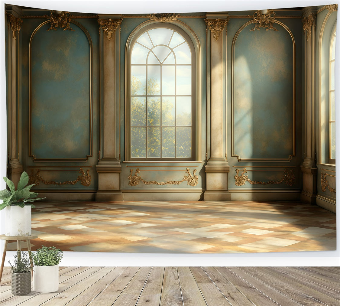 Retro Backdrops Dreamy Morning Light Palace Vintage Backdrops GQ4-315
