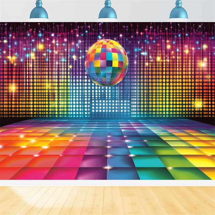 Vintage Backdrops For Photography Colorful Disco Lights Backdrop GQ4-333
