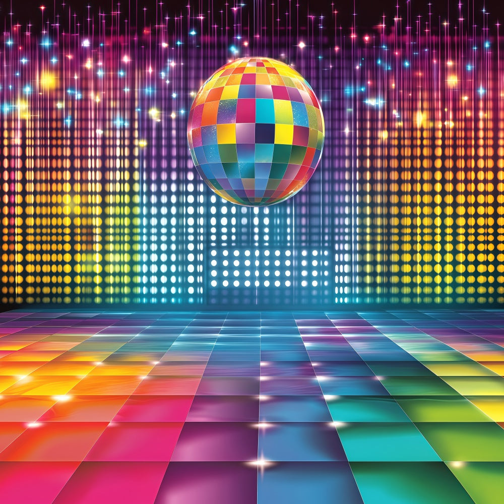Vintage Backdrops For Photography Colorful Disco Lights Backdrop GQ4-333