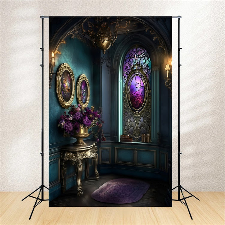 Victorian Backdrops Ornate Glass Window Vintage Photo Backdrops GQ4-341