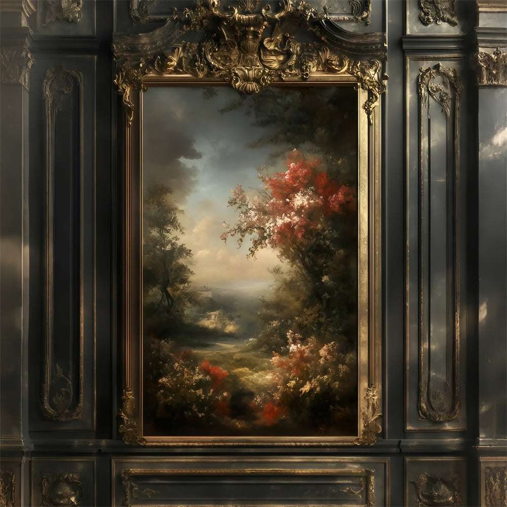 Antique Backdrop Classic Garden Painting Vintage Photo Backdrop GQ4-347