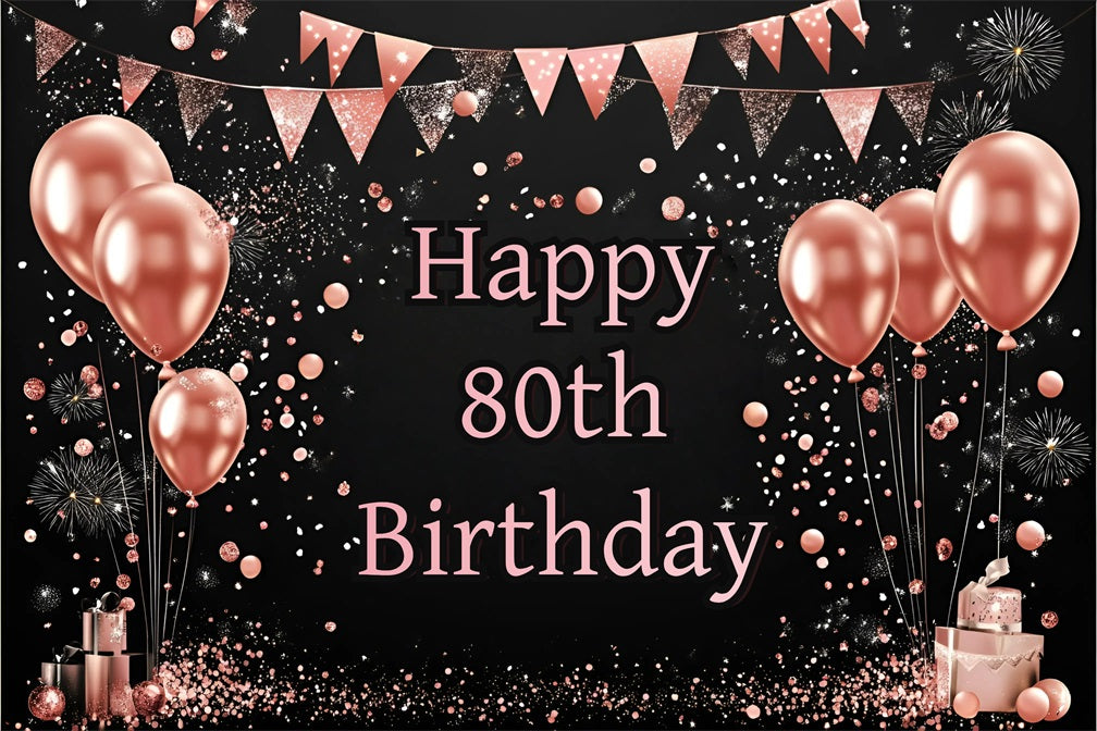 Custom Birthday Backdrops Fireworks Glitter Balloon Backdrop GQ4-6