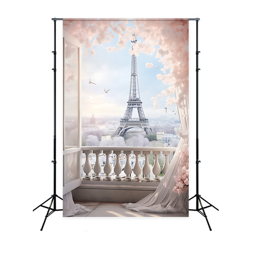 Paris Themed Backdrops Elegant Balcony Paris Tower Backdrop GQ4-64
