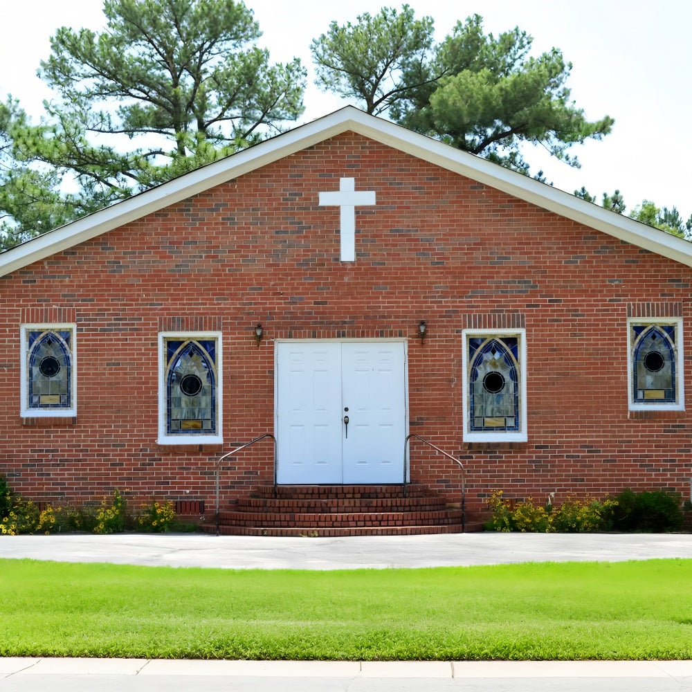 Church Backdrop Pointed Window Brick Architecture Backdrop GQ4-70