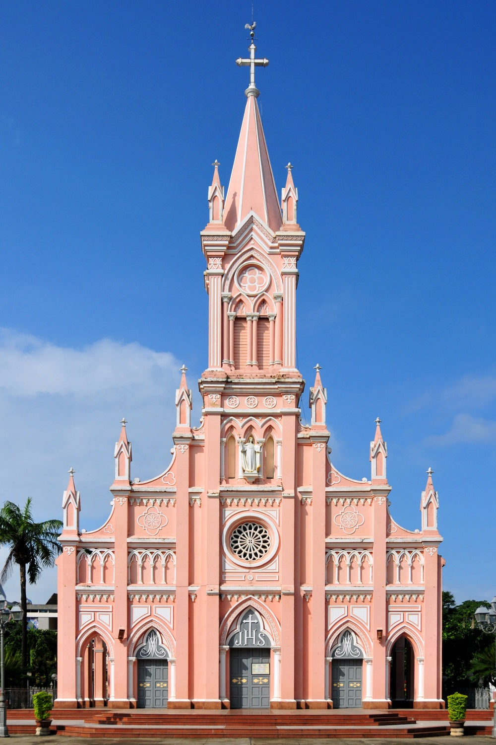 Church Stage Backdrop Pink Gothic Architecture Backdrop GQ4-76