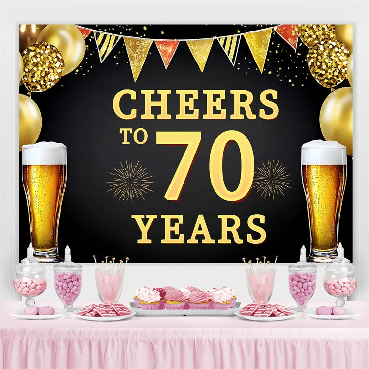 Birthday Photo Backdrop Beer Toast Balloons Personalised Backdrop GQ4-8