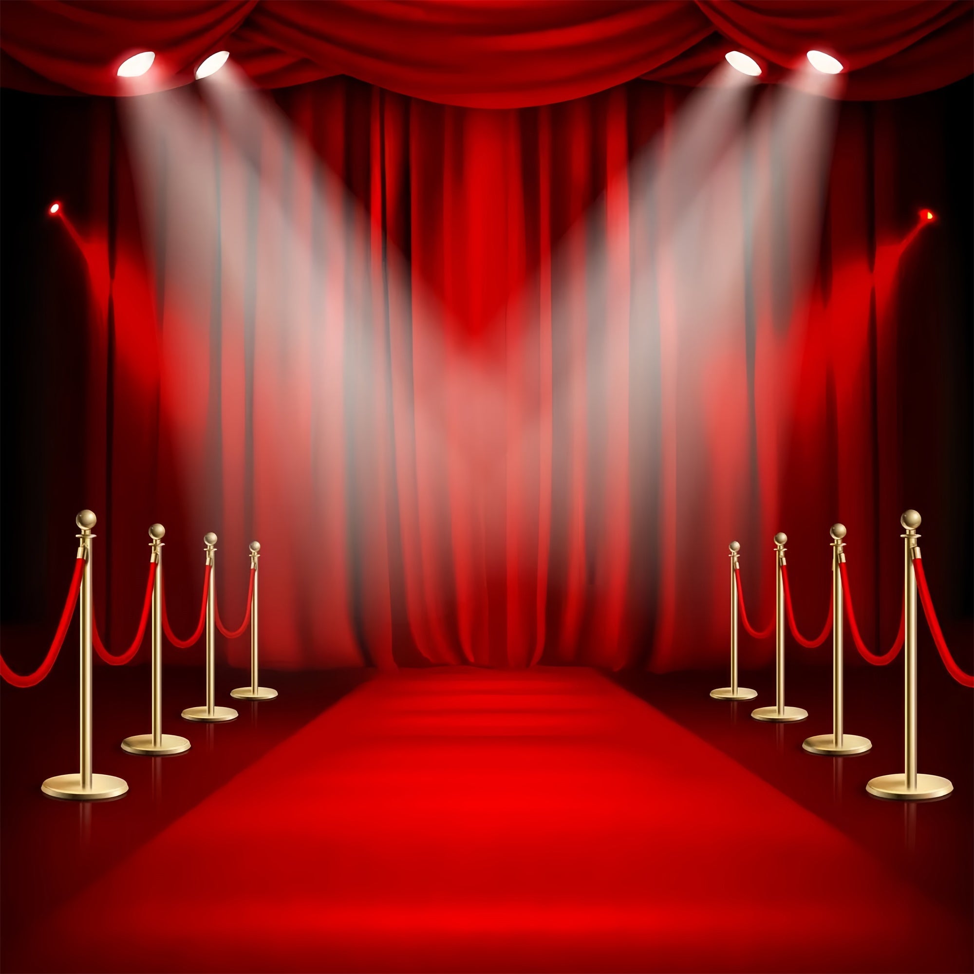 Red Carpet Backdrop Glamorous Entrance Red Drapes Backdrop GQ4-81