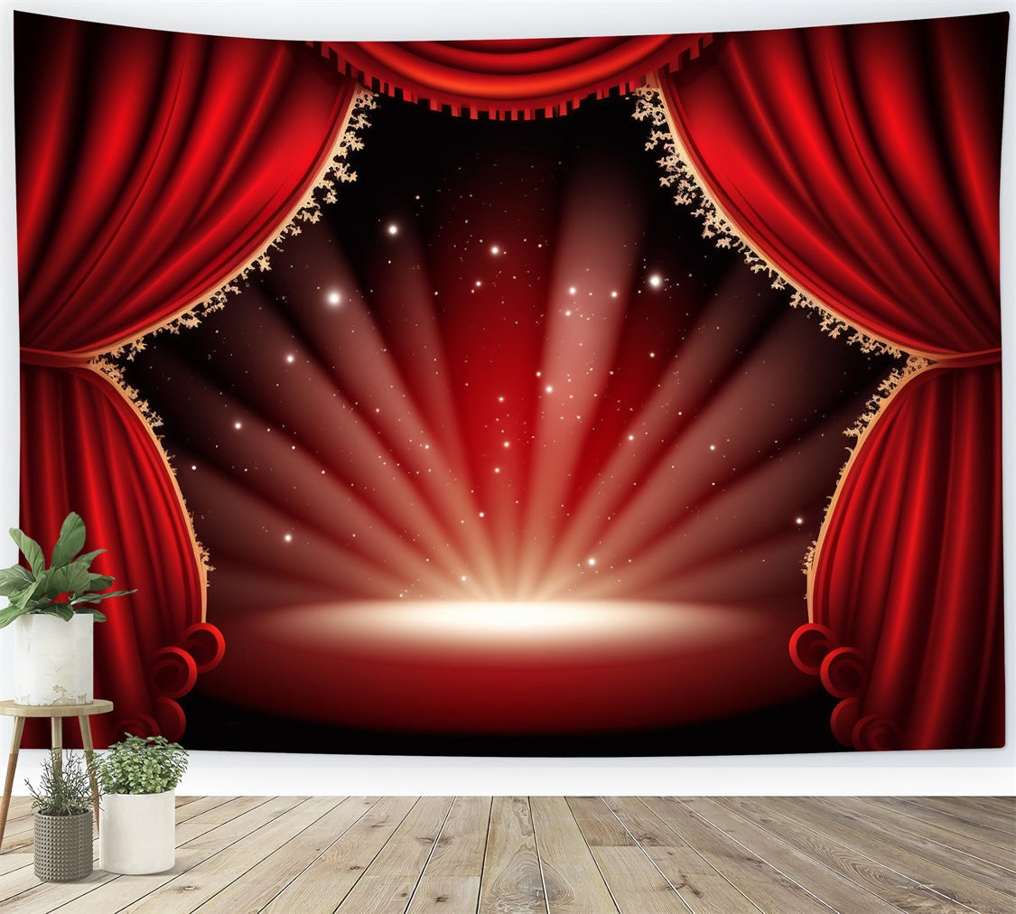 Backdrop Red Carpet Shimmering Lights Stage Backdrop GQ4-87