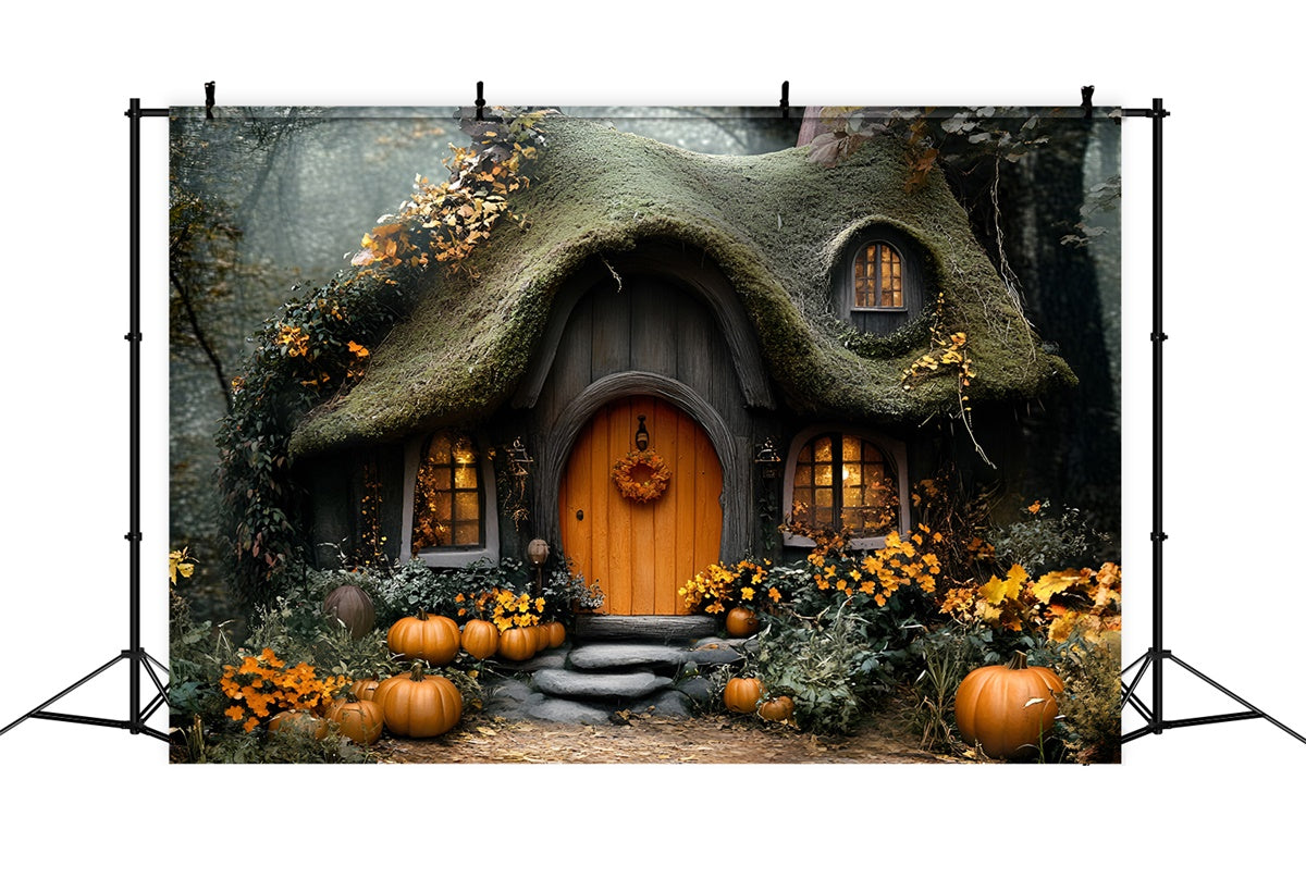 Autumn Backdrops Fairy Tale Pumpkin Cottage Backdrop GQ5-105