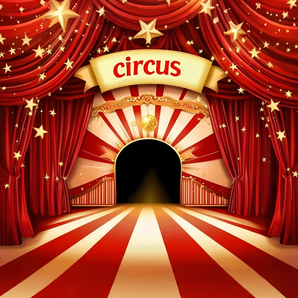 Circus Photo Backdrop Classic Circus Red Curtain Backdrop GQ5-107