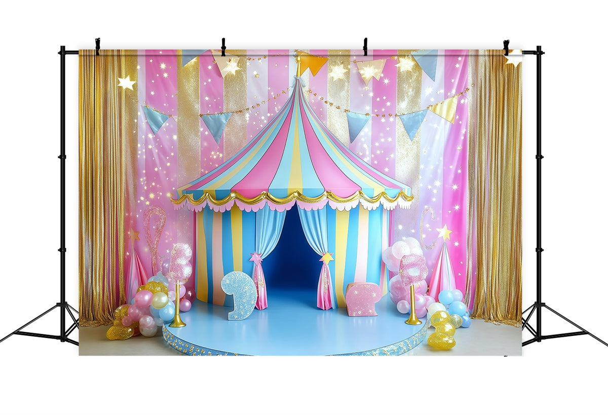Carnival Tent Backdrop Candy Stripe Tent Sparkle Backdrop GQ5-122