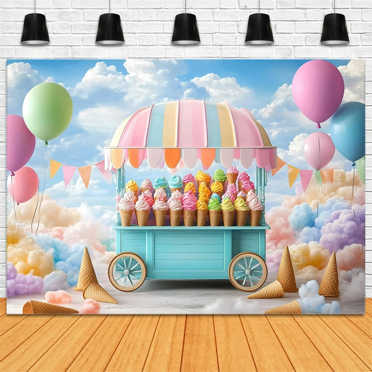 Newborn Photography Backdrop Ice Cream Carnival Backdrop GQ5-139