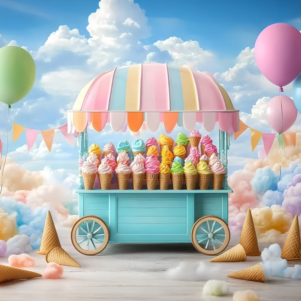 Newborn Photography Backdrop Ice Cream Carnival Backdrop GQ5-139