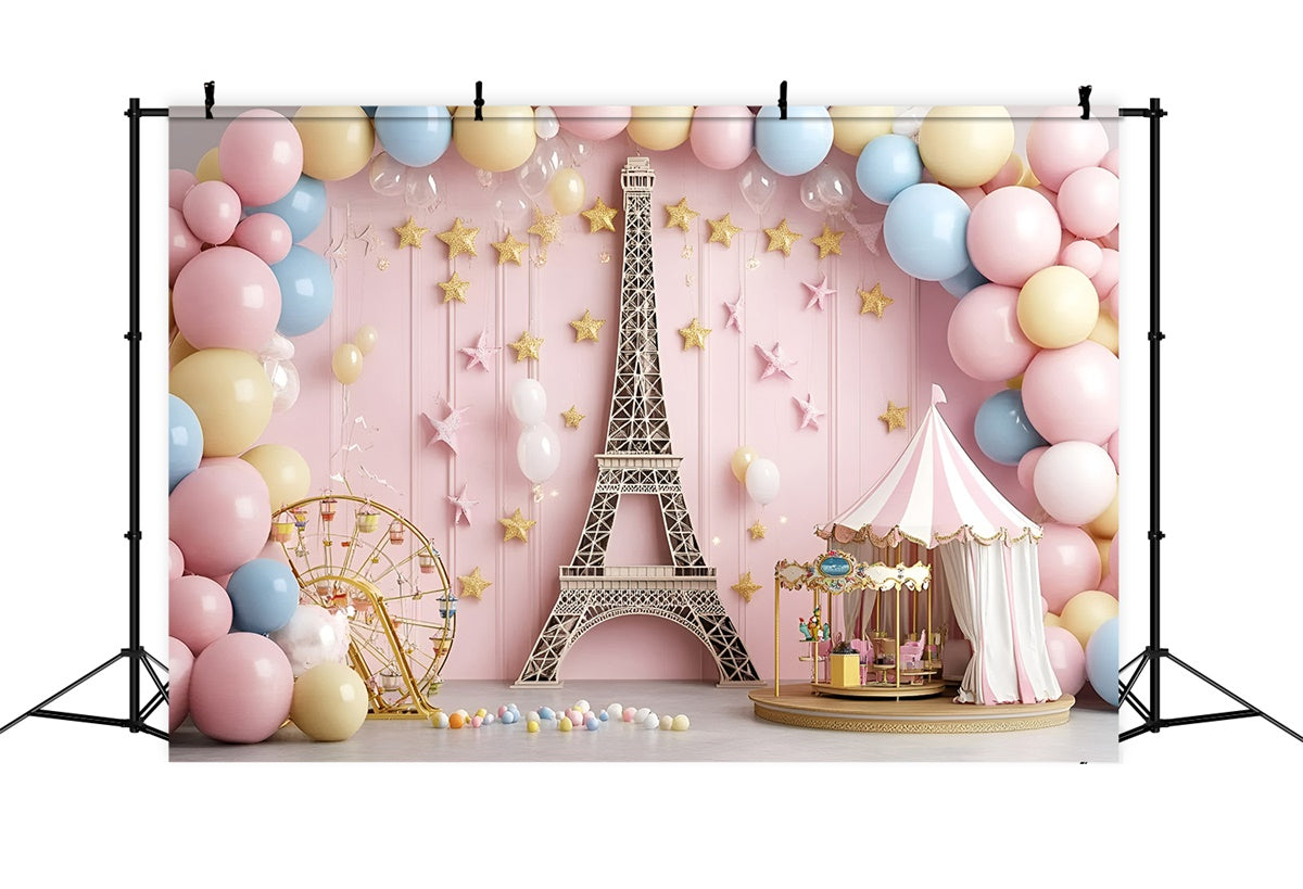 Kids Photo Backdrop Balloon Paris Dreamland Backdrop GQ5-140