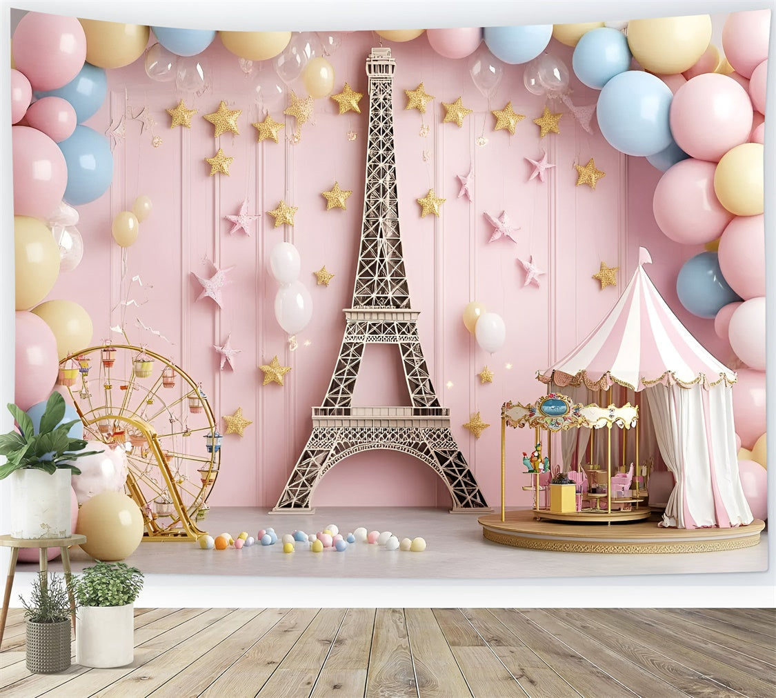 Kids Photo Backdrop Balloon Paris Dreamland Backdrop GQ5-140