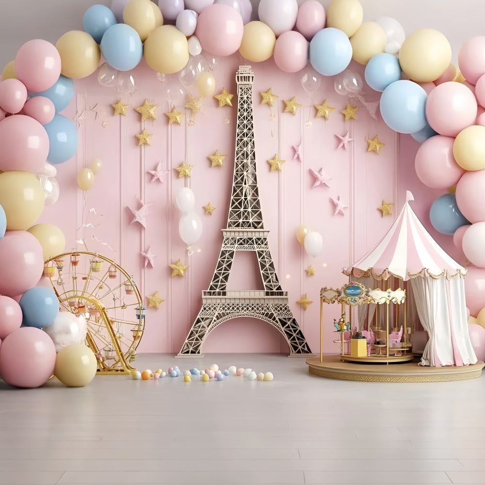 Kids Photo Backdrop Balloon Paris Dreamland Backdrop GQ5-140