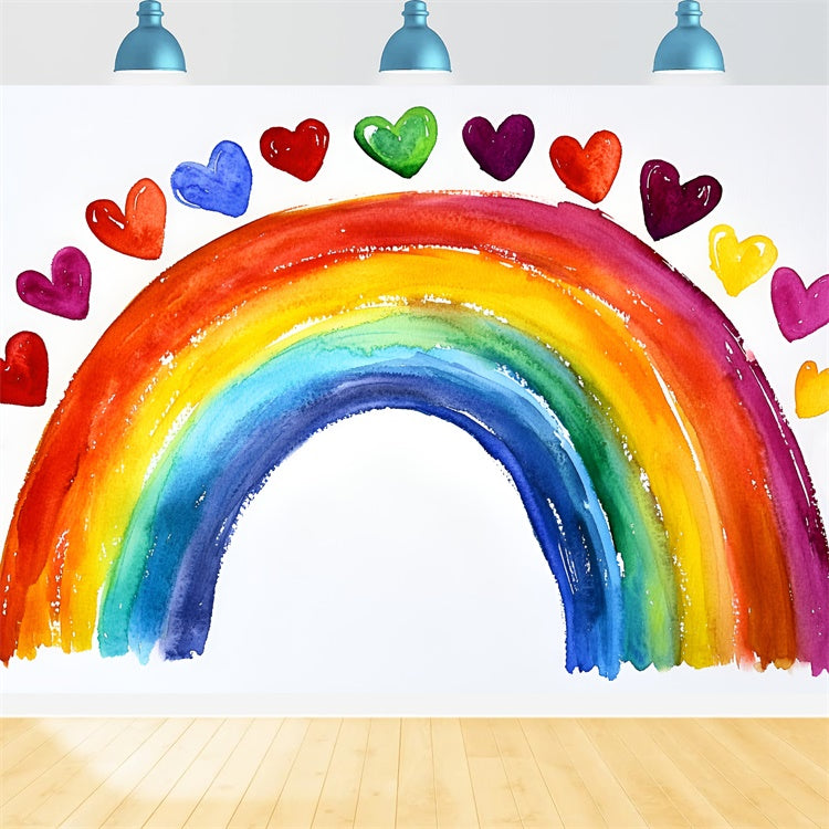 Rainbow Backdrop Rainbow Heart Magic Children Backdrops GQ5-143