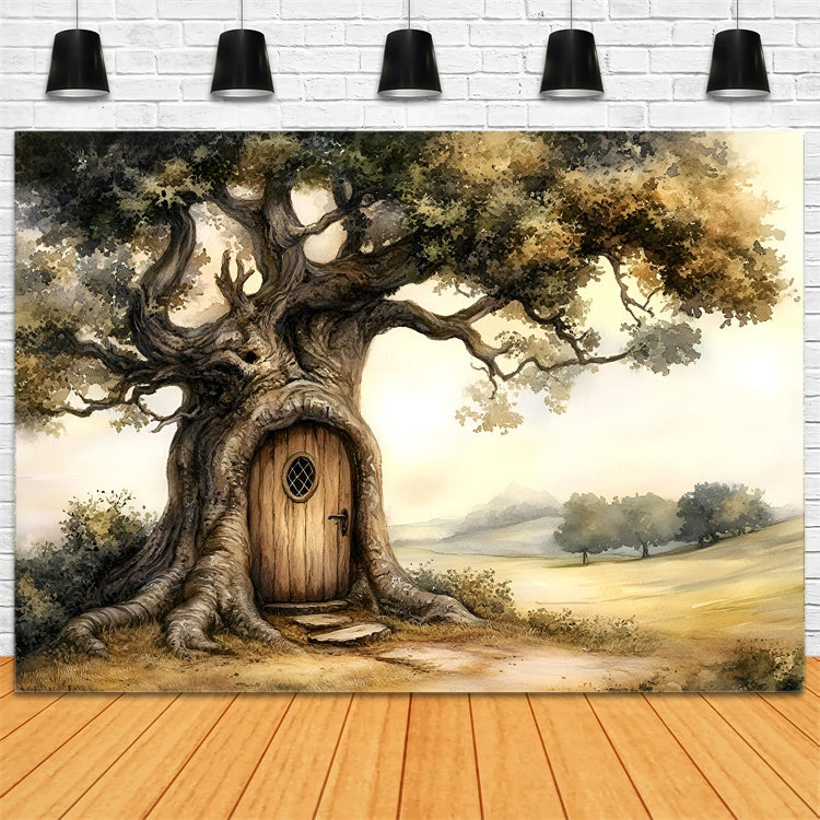 Children Backdrops Enchanted Treehouse Door Backdrop GQ5-144