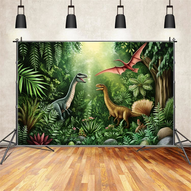Photography Backdrops For Kids Dino Jungle World Backdrop GQ5-146