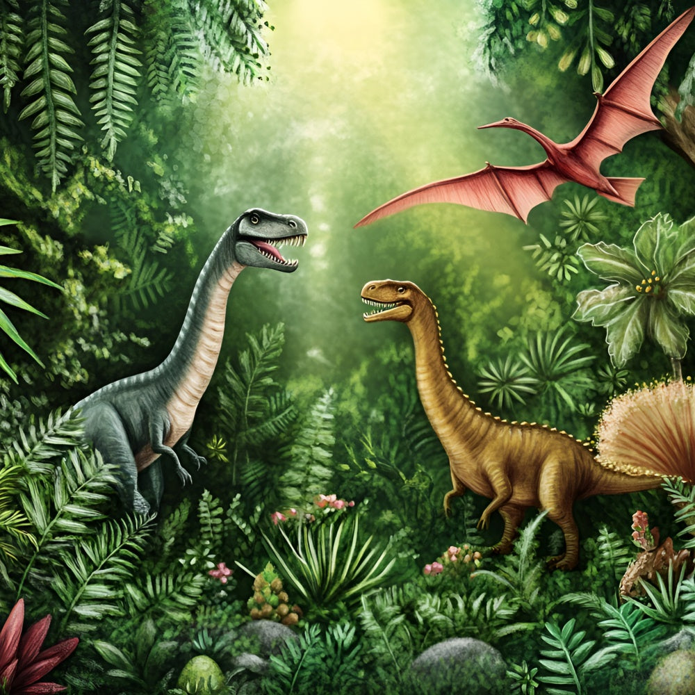 Photography Backdrops For Kids Dino Jungle World Backdrop GQ5-146