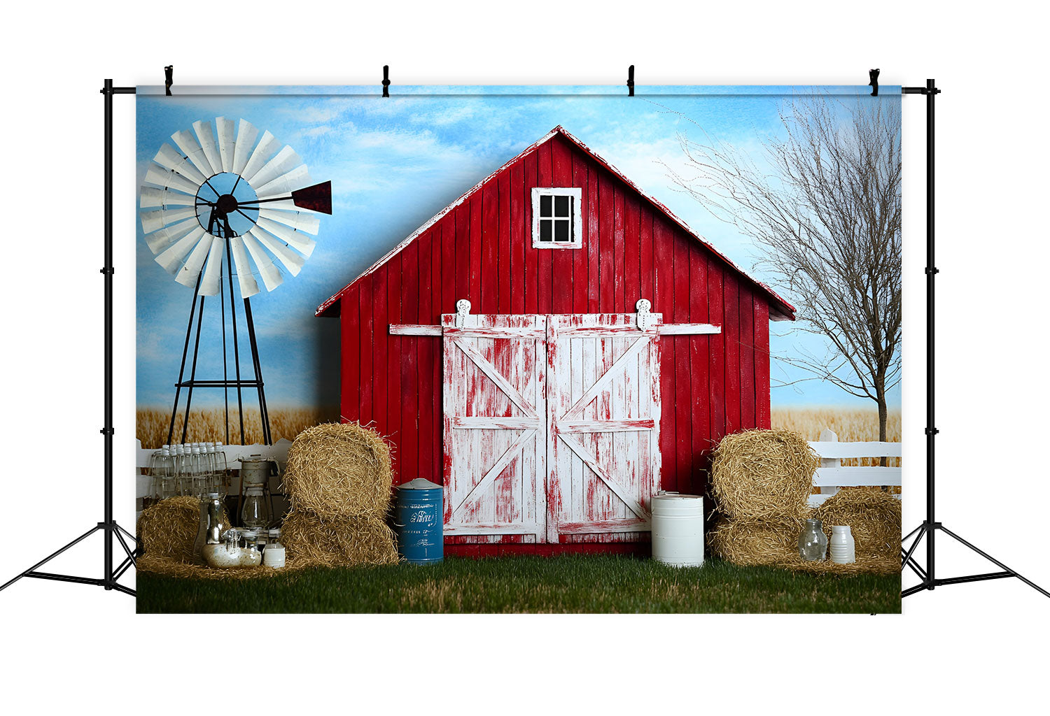 Photography Backdrops For Kids Red Barn Farm Days Backdrop GQ5-147