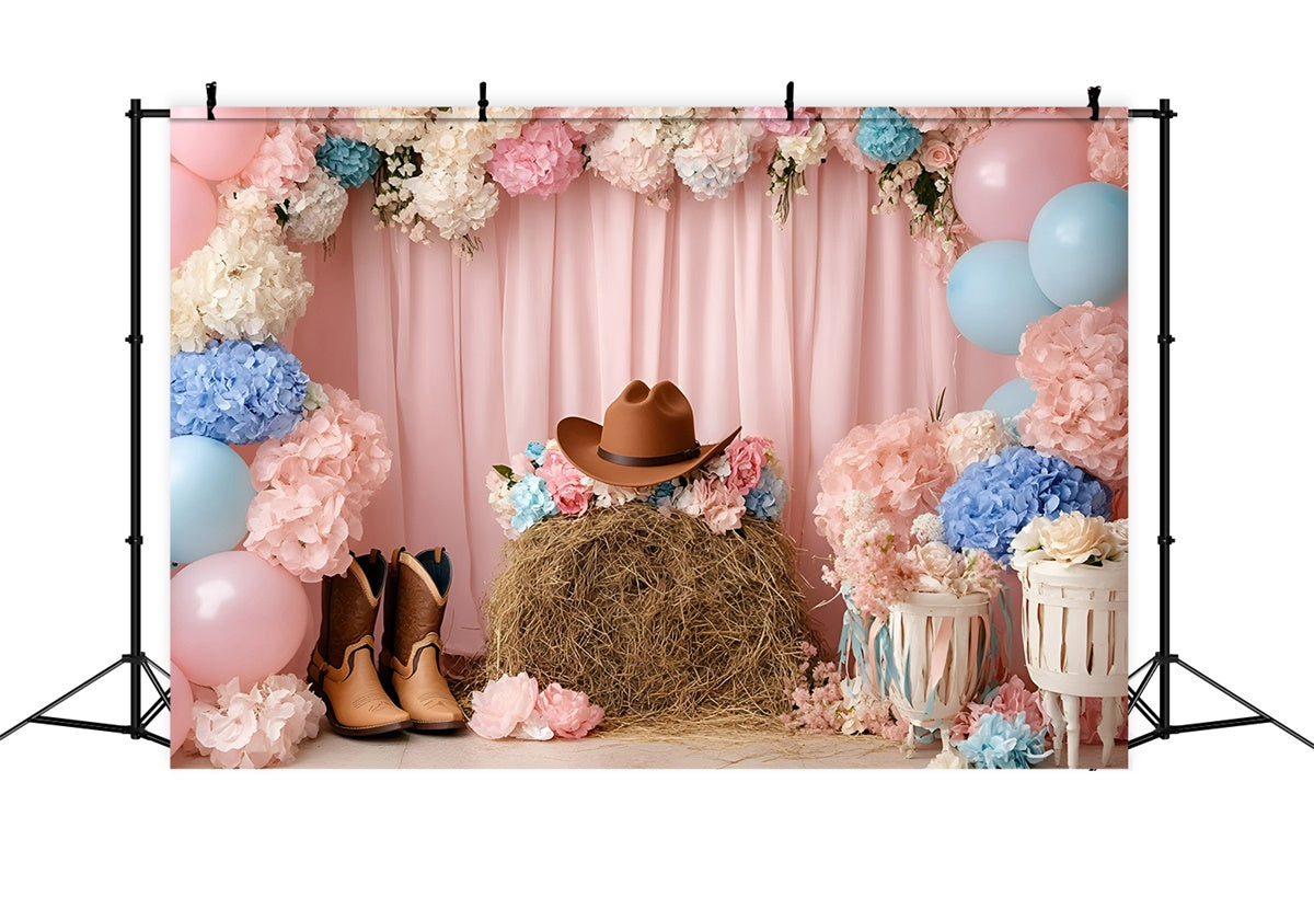 Cowgirl Backdrop Ideas Floral Western Charm Kids Backdrop GQ5-154