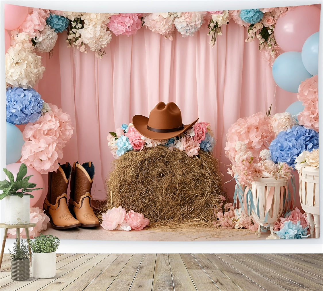 Cowgirl Backdrop Ideas Floral Western Charm Kids Backdrop GQ5-154