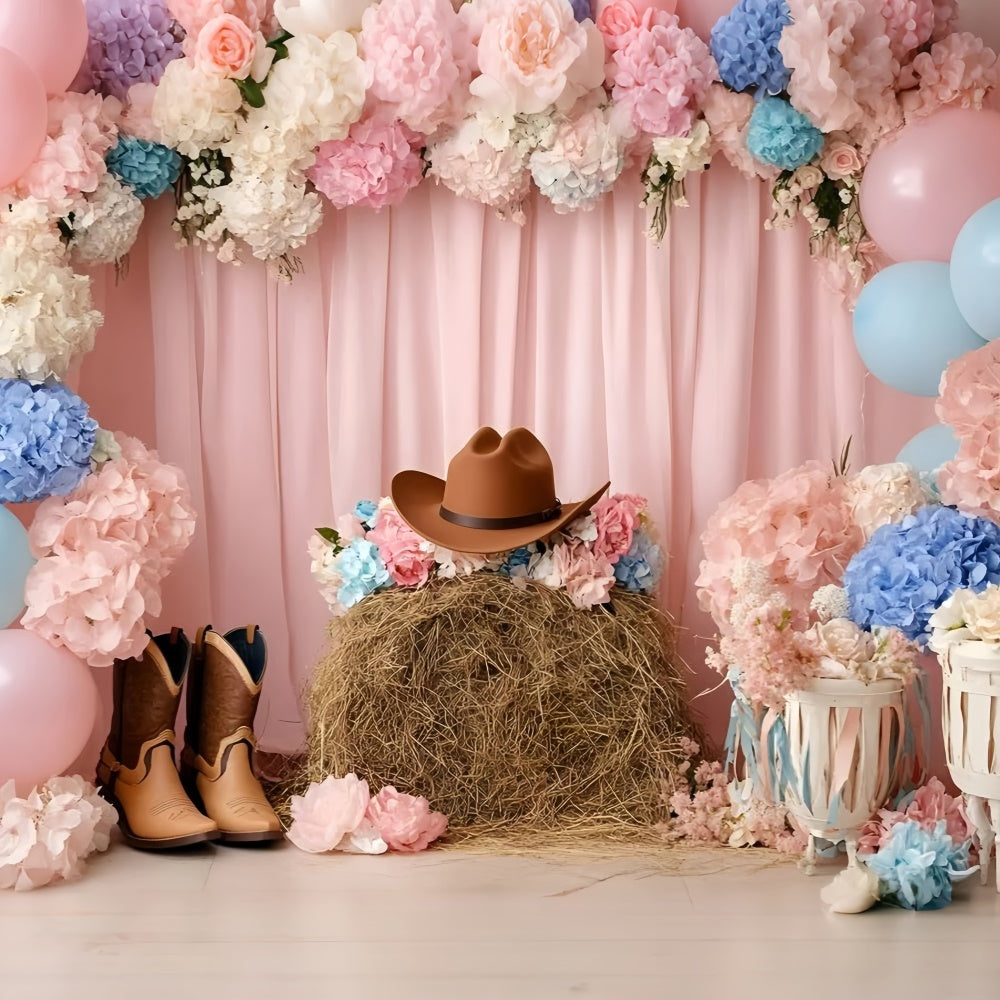 Cowgirl Backdrop Ideas Floral Western Charm Kids Backdrop GQ5-154