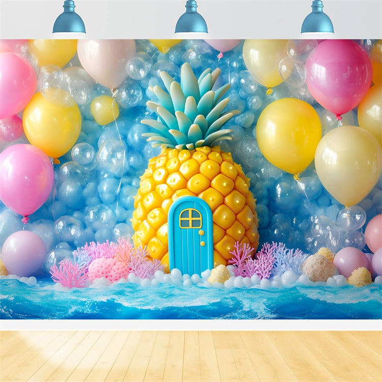 Newborn Photo Backdrop Pineapple Party Balloon Backdrop GQ5-164