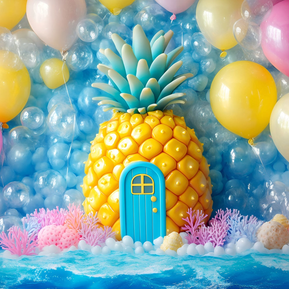 Newborn Photo Backdrop Pineapple Party Balloon Backdrop GQ5-164