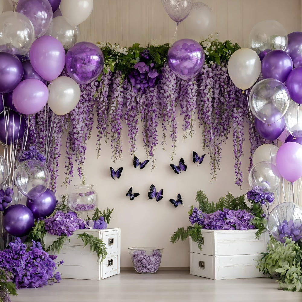 Newborn Photography Backdrop Purple Balloon Blossom Backdrop GQ5-169
