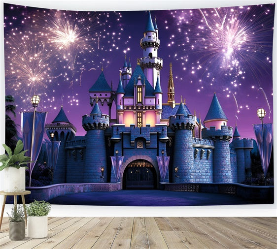 Castle Photo Backdrop Firework Magic Castle Kids Backdrop GQ5-178