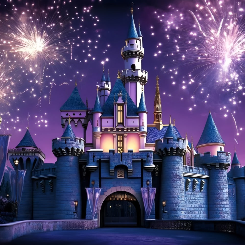 Castle Photo Backdrop Firework Magic Castle Kids Backdrop GQ5-178