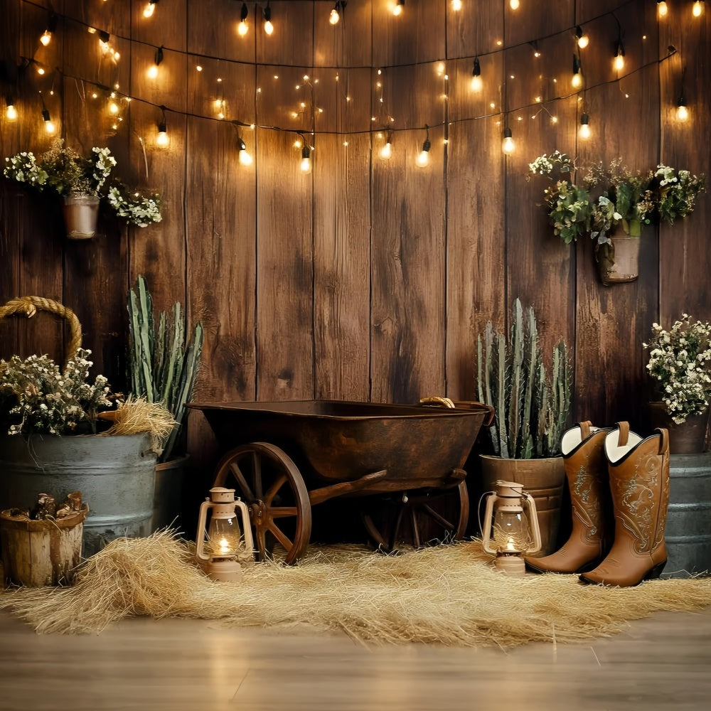 Cowboy Backdrops Cactus Charm Western Children Backdrops GQ5-181