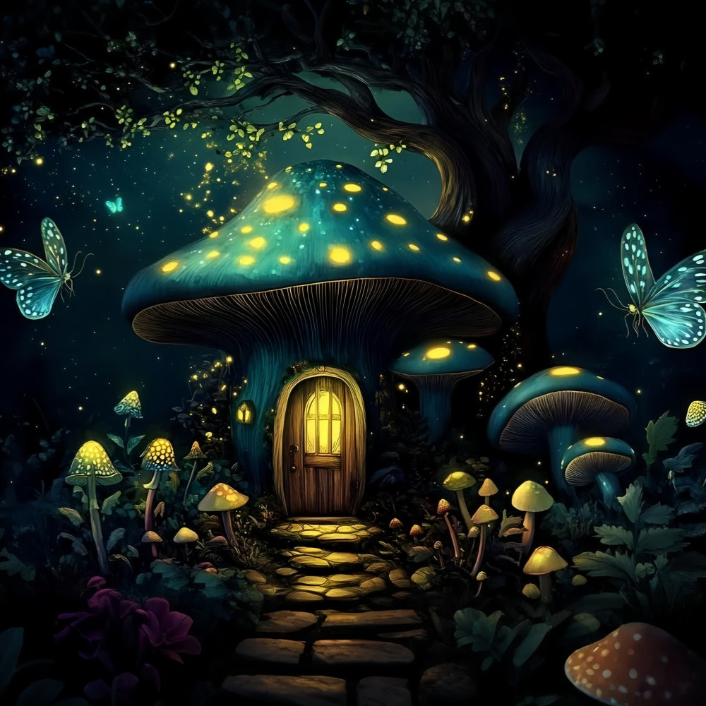 Children Backdrops Enchanted Mushroom Forest Backdrop GQ5-187