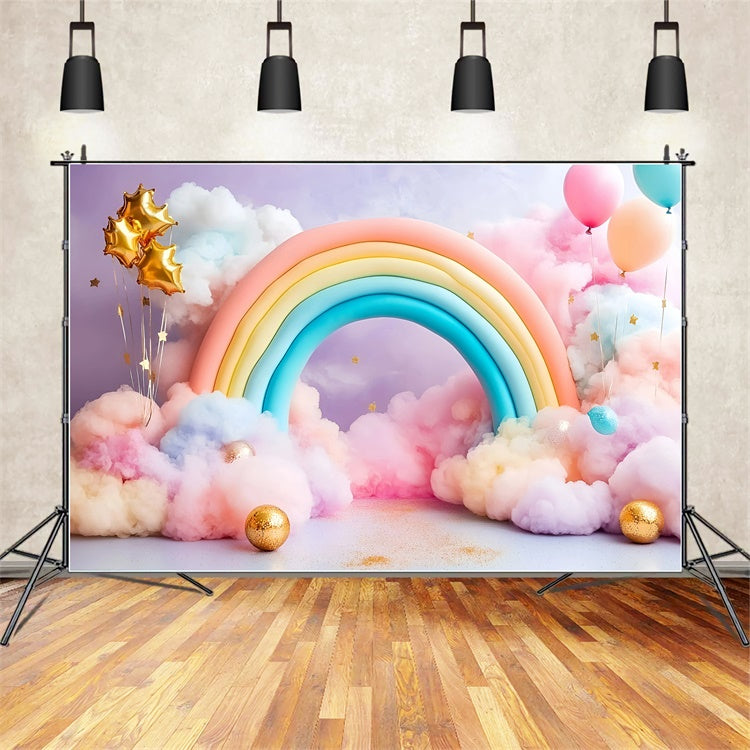 Rainbow Photo Backdrop Pastel Balloon Archway Kids Backdrop GQ5-189