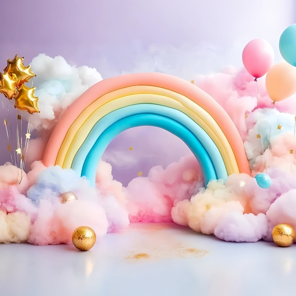 Rainbow Photo Backdrop Pastel Balloon Archway Kids Backdrop GQ5-189