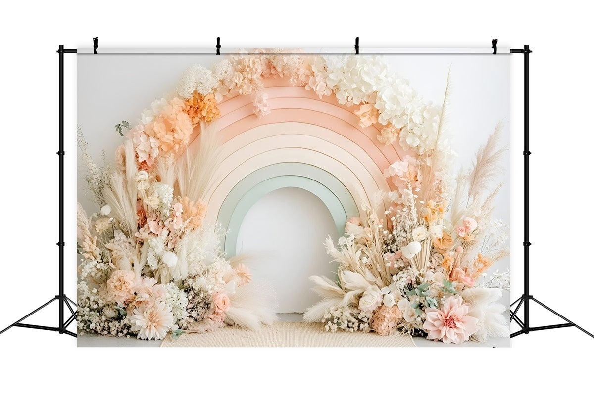 Newborn Photo Backdrop Soft Bohu Flower Arch Backdrop GQ5-192
