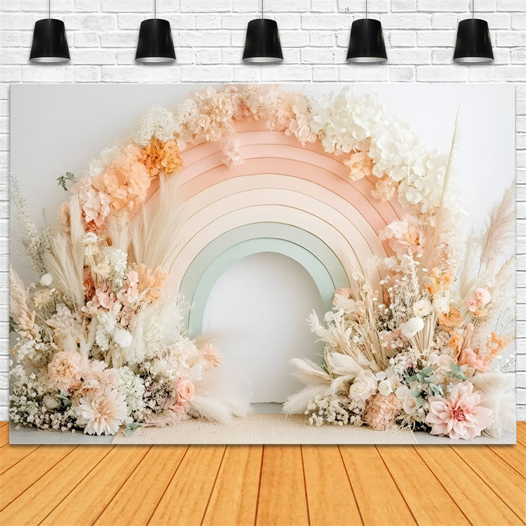 Newborn Photo Backdrop Soft Bohu Flower Arch Backdrop GQ5-192