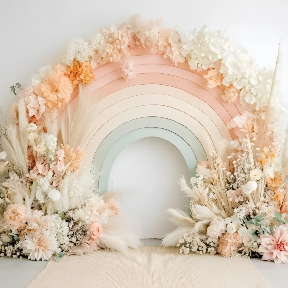 Newborn Photo Backdrop Soft Bohu Flower Arch Backdrop GQ5-192